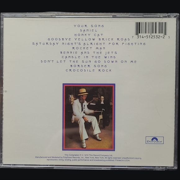 MUSIC CD  1974 "ELTON JOHN" GREATEST HITS - Picture 3 of 3